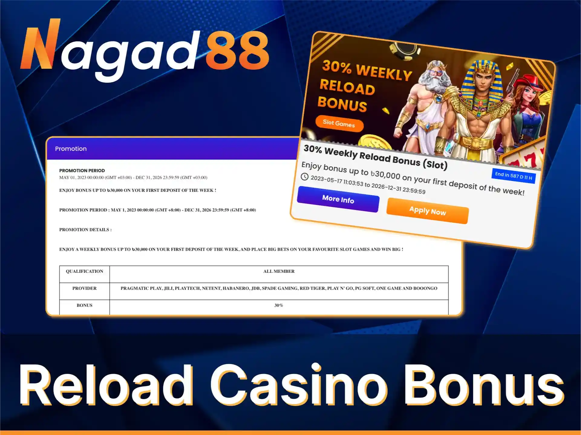 Get Weekly Reload Casino Bonus at Nagad88.