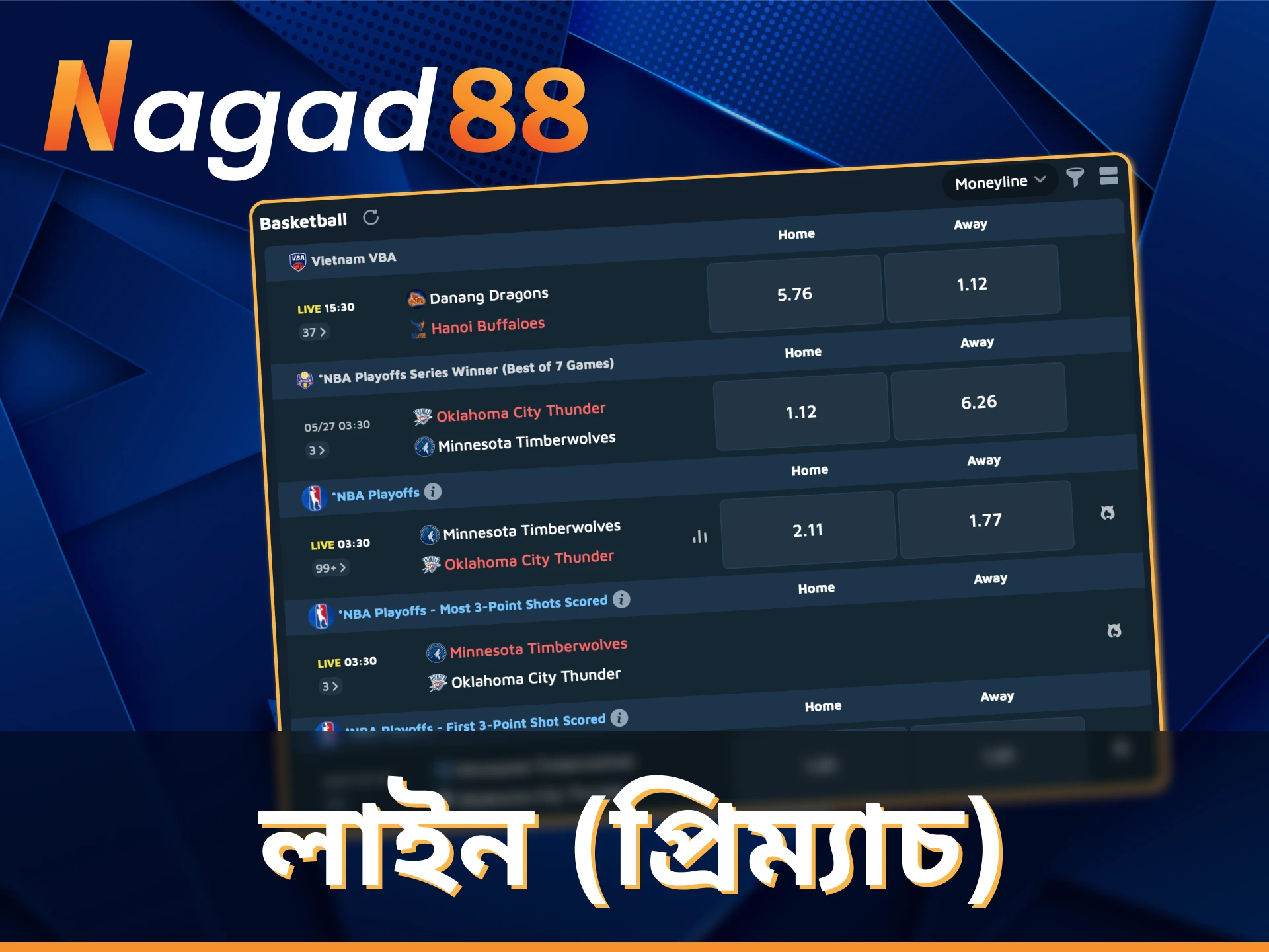 Nagad88-তে ভবিষ্যতের ম্যাচগুলিতে বাজি ধরুন।